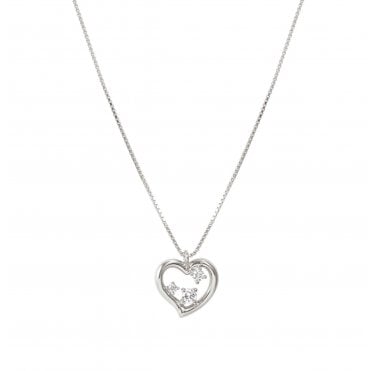 Dream Beats Silver CZ Heart Necklace