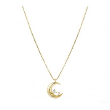Dreams Beats Gold Plated Moon Necklace