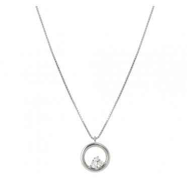 Dreams Beats Silver Round Necklace