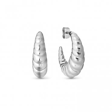 Ecclettica Silver Croissant Earrings