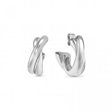 Ecclettica Silver Crossover Earrings