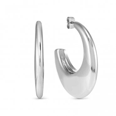 Ecclettica Silver Half Moon Earrings
