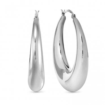 Ecclettica Silver Large Moon Earrings