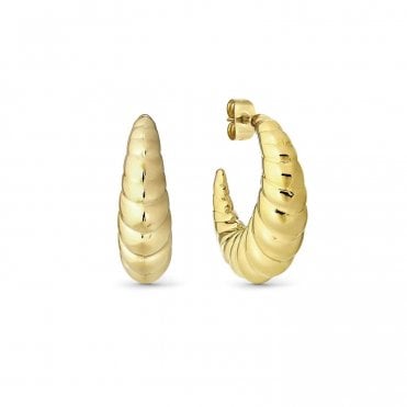 Ecclettica Yellow Gold Croissant Earrings