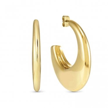 Ecclettica Yellow Gold Half Moon Earrings