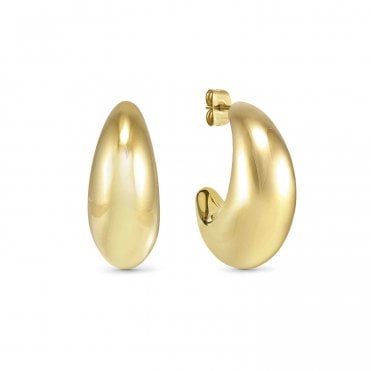 Ecclettica Yellow Gold Medium Moon Earrings