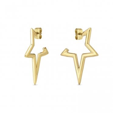 Ecclettica Yellow Gold Star Shaped Earrings