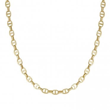 Ecclettica Yellow Gold T-Bar Link Necklace