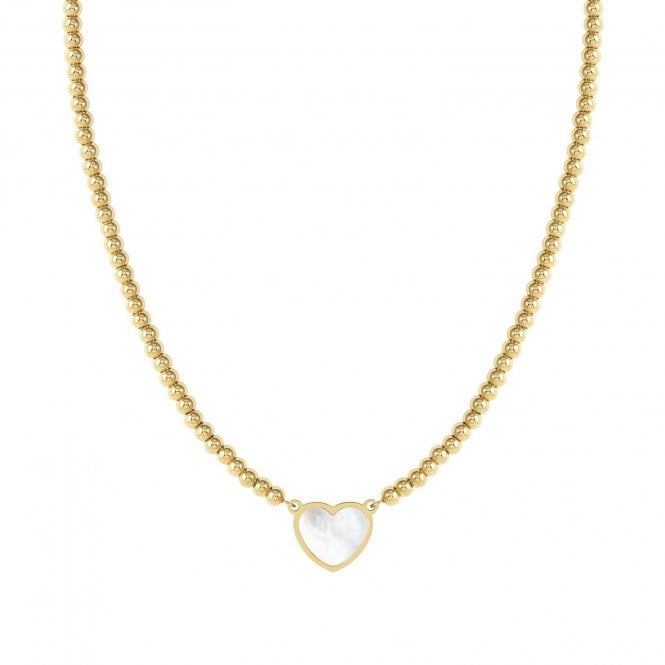 NOMINATION ITALY Emosfere Gold PVD All Around Mother of Pearl Heart Necklace