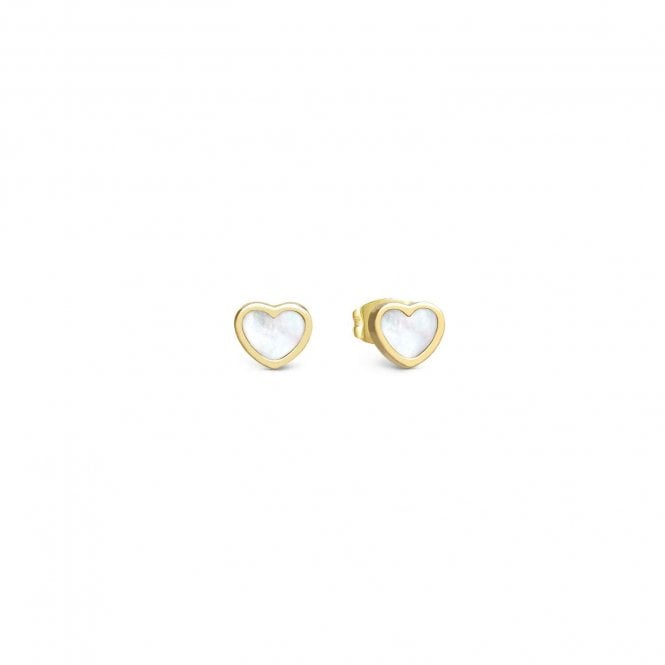 NOMINATION ITALY Emosfere Gold PVD Mother of Pearl Heart Earrings