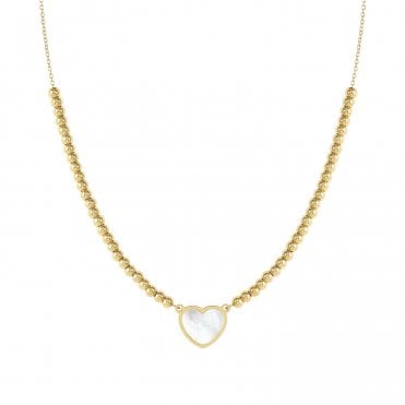 Emosfere Gold PVD Mother of Pearl Heart Necklace