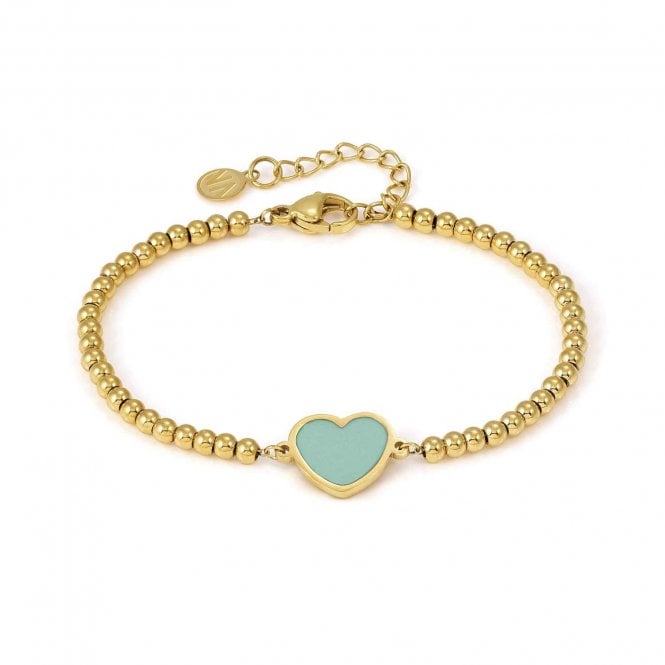 NOMINATION ITALY Emosfere Gold PVD Pastel Green Heart Bracelet