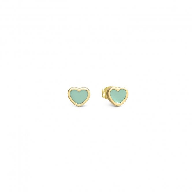 NOMINATION ITALY Emosfere Gold PVD Pastel Green Heart Earrings