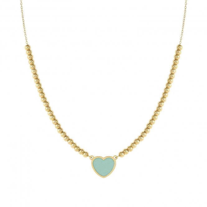 NOMINATION ITALY Emosfere Gold PVD Pastel Green Heart Necklace