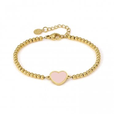 Emosfere Gold PVD Pink Heart Bracelet