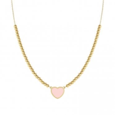 Emosfere Gold PVD Pink Heart Necklace