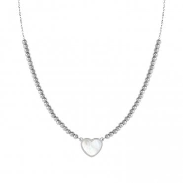 Emosfere Stainless Steel Mother of Pearl Heart Necklace