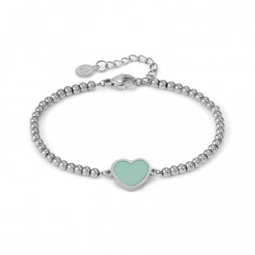 Emosfere Stainless Steel Pastel Green Heart Bracelet