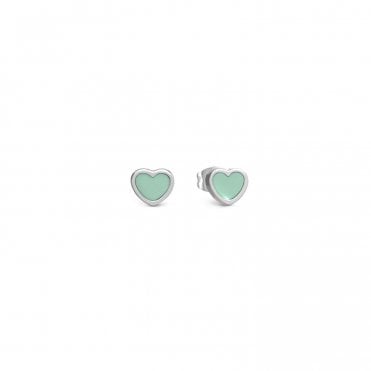 Emosfere Stainless Steel Pastel Green Heart Earrings