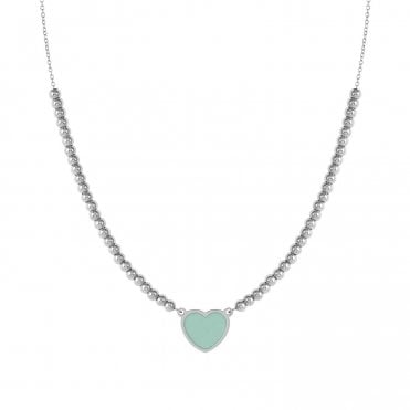 Emosfere Stainless Steel Pastel Green Heart Necklace
