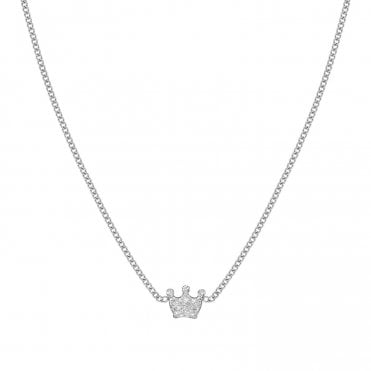 FairyIcons Stainless Steel Glitter Crown Necklace