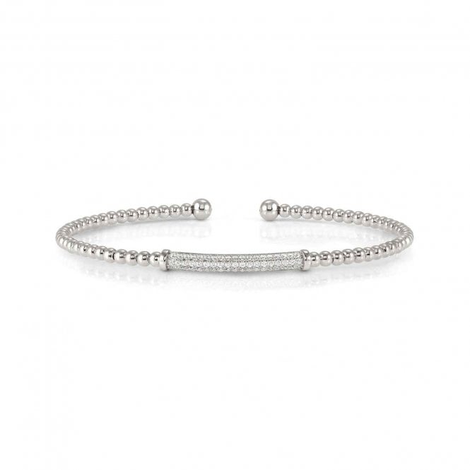 NOMINATION ITALY Fashion Era Sterling Silver CZ Bar Semi-Rigid Bracelet