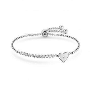 Heart Stainless Steel & CZ Milleluci Bracelet
