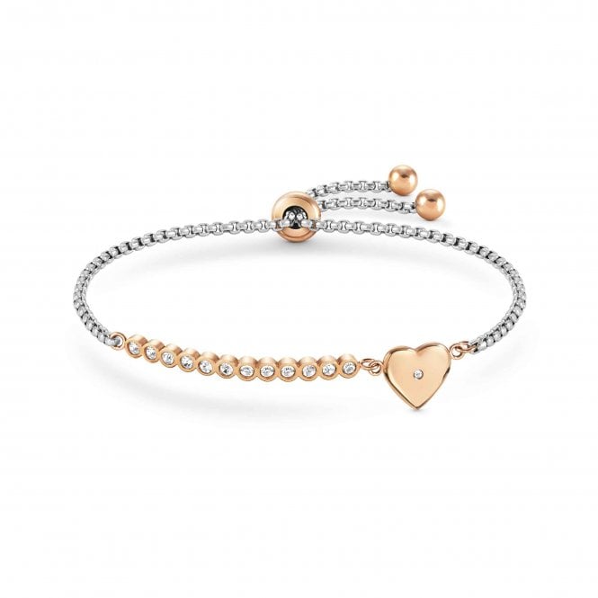 NOMINATION ITALY Heart Stainless Steel, Rose Gold & CZ Milleluci Bracelet