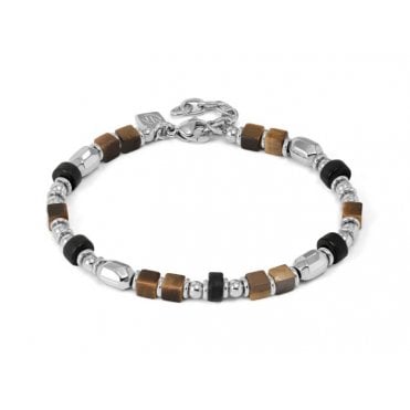 Instinct Infinity Edition Large Tiger's Eye and Black Agate Bracelet