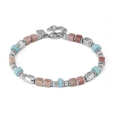 Instinct Infinity Edition Large Turquoise and Pink Jade Bracelet