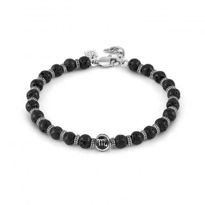 NOMINATION ITALY Instinct Scorpio Lava Stone Beaded Bracelet