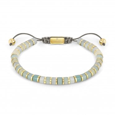 Instinct Stainless Steel & Amazonite Stones Bracelet