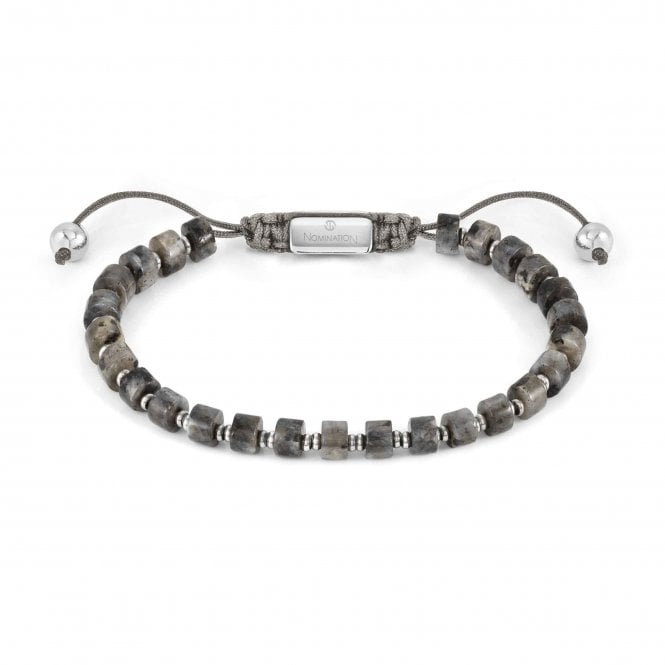 NOMINATION ITALY Instinct Stainless Steel & Grey Jasper Stones Bracelet