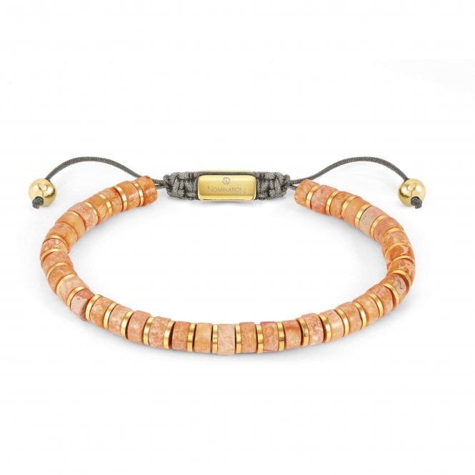 NOMINATION ITALY Instinct Stainless Steel & Orange Jasper Stones Bracelet