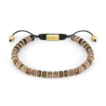 Instinct Stainless Steel & Rhodocrosite Stone Bracelet