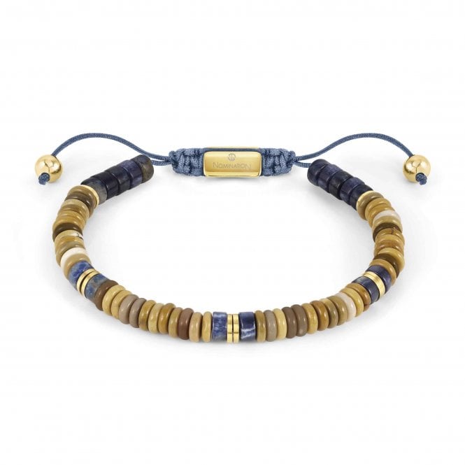 NOMINATION ITALY Instinct Stainless Steel & Sand Colour Jasper Stones Bracelet