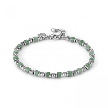 InstinctStyle Sea Edition Stainless Steel and Green Adventurine Bracelet