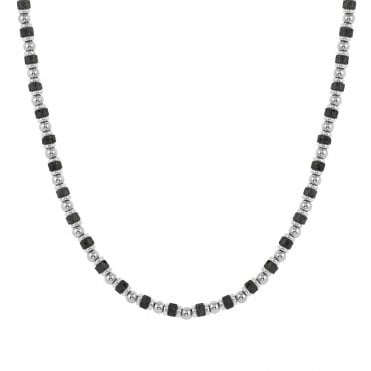 InstinctStyle Sea Edition Stainless Steel and Lava Stone Necklace