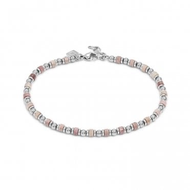 InstinctStyle Sea Edition Stainless Steel and Pink Jade Anklet