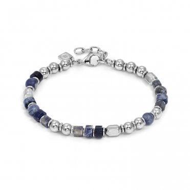 InstinctStyle Sea Edition Stainless Steel and Sodalite Bracelet