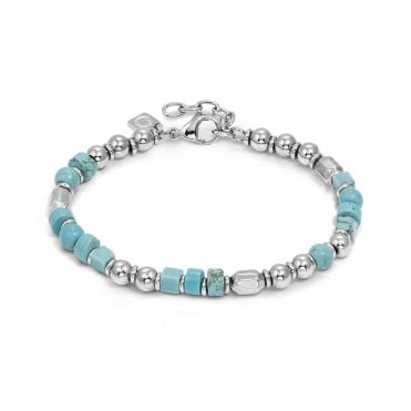 InstinctStyle Sea Edition Stainless Steel and Turquoise Bracelet