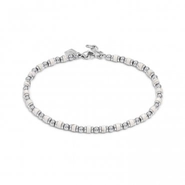 InstinctStyle Sea Edition Stainless Steel and White Turquoise Anklet