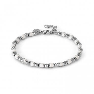 InstinctStyle Sea Edition Stainless Steel and White Turquoise Bracelet
