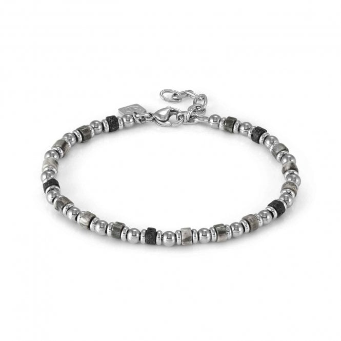 NOMINATION ITALY InstinctStyle Sea Edition Stainless Steel Grey Labradorite and Lava Stone Bracelet