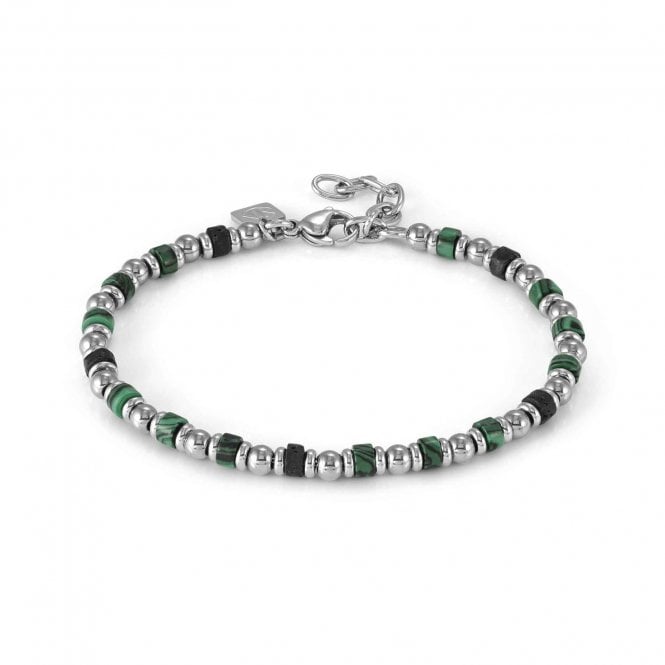 NOMINATION ITALY InstinctStyle Sea Edition Stainless Steel Malachite and Lava Stone Bracelet