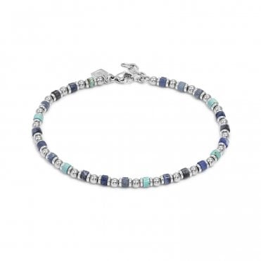 InstinctStyle Sea Edition Stainless Steel Sodalite and Turquoise Anklet