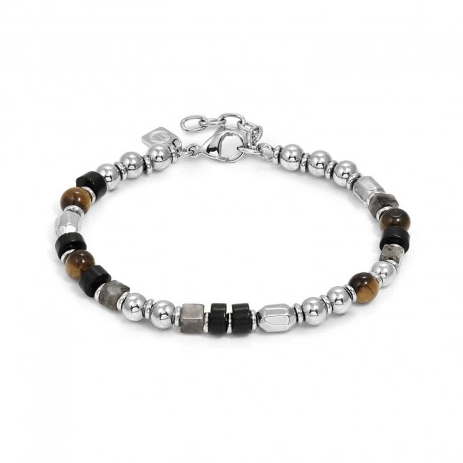 NOMINATION ITALY InstinctStyle Sea Edition Stainless Steel Tiger Eye, Onyx and Labradorite Bracelet