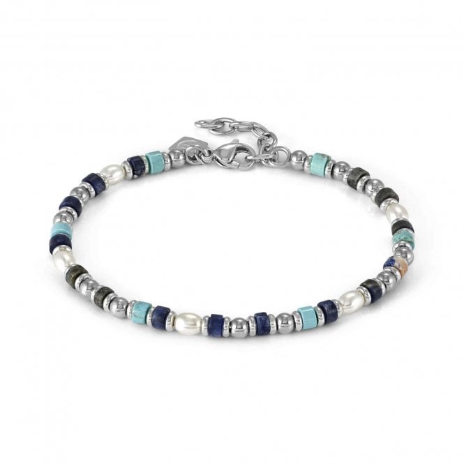 NOMINATION ITALY InstinctStyle Sea Edition Stainless Steel Turquoise, White Pearl and Sodalite Bracelet