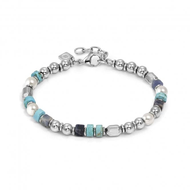 NOMINATION ITALY InstinctStyle Sea Edition Stainless Steel Turquoise, White Pearl and Sodalite Bracelet