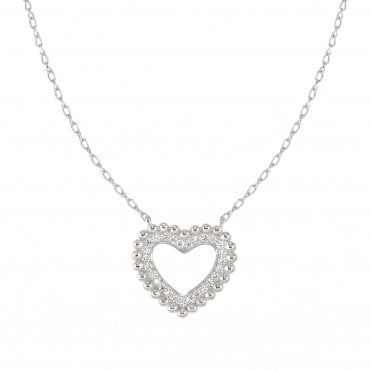Lovecloud Silver CZ Heart Necklace